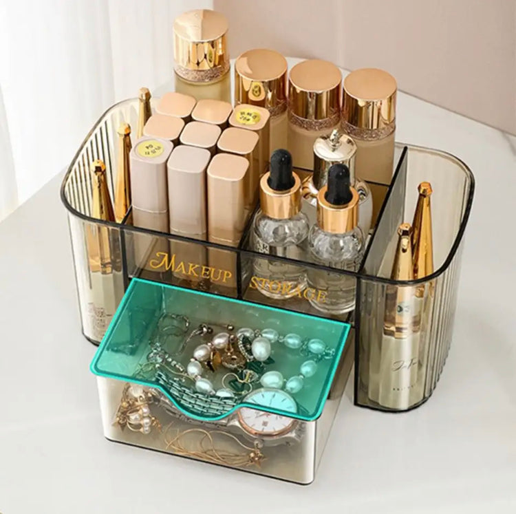 Multilayer Cosmetics Storage Box, Transparent Jewellery Organizer Box, Transparent Desktop Storage Organizer Multilayer Cosmetics Storage Box, Transparent Jewellery Organizer Box, Transparent Desktop Storage Organizer